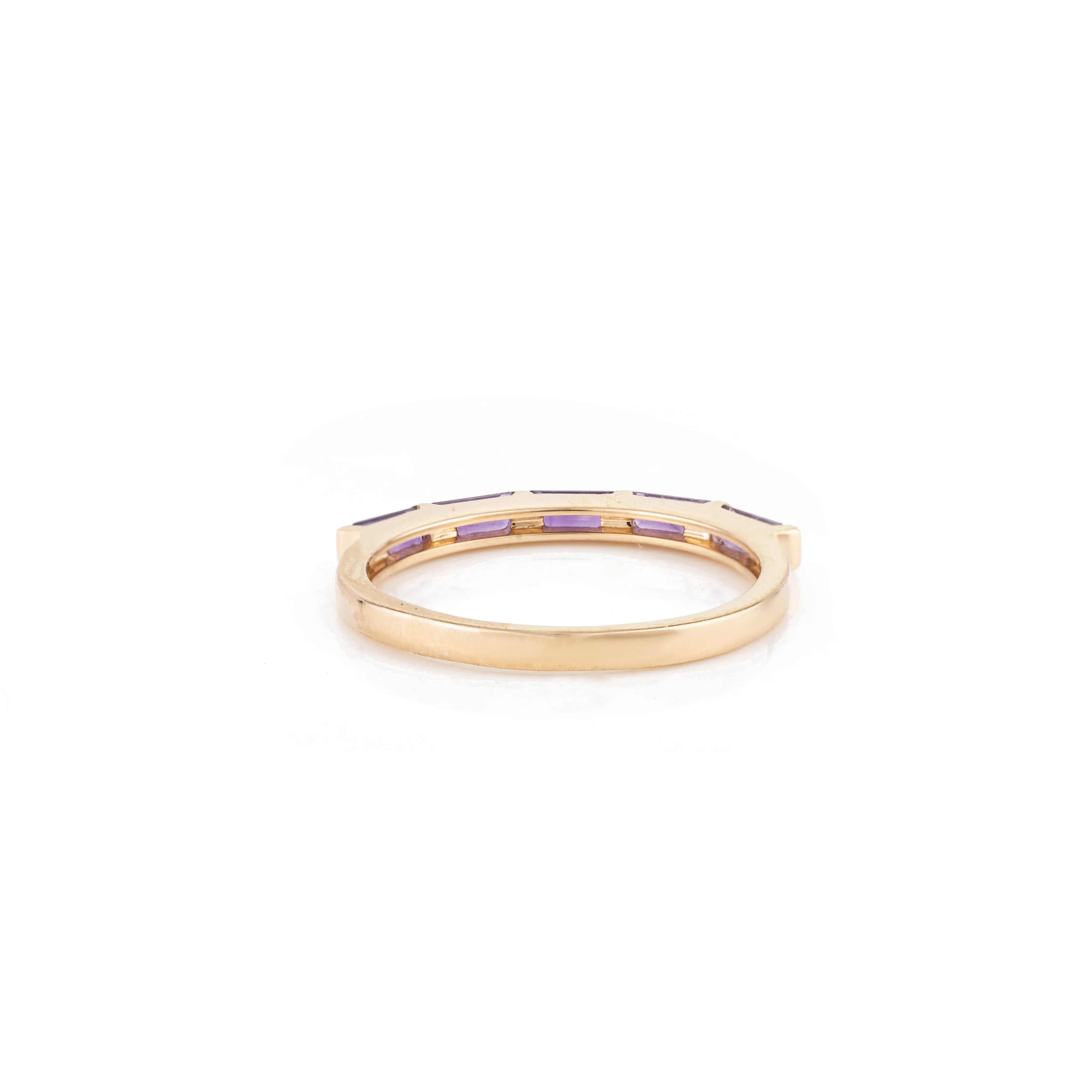 14K Gold Amethyst Gemstone Dainty Band