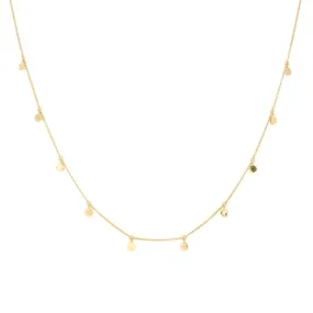 14K SOLID GOLD - DAINTY POISE DISK NECKLACE