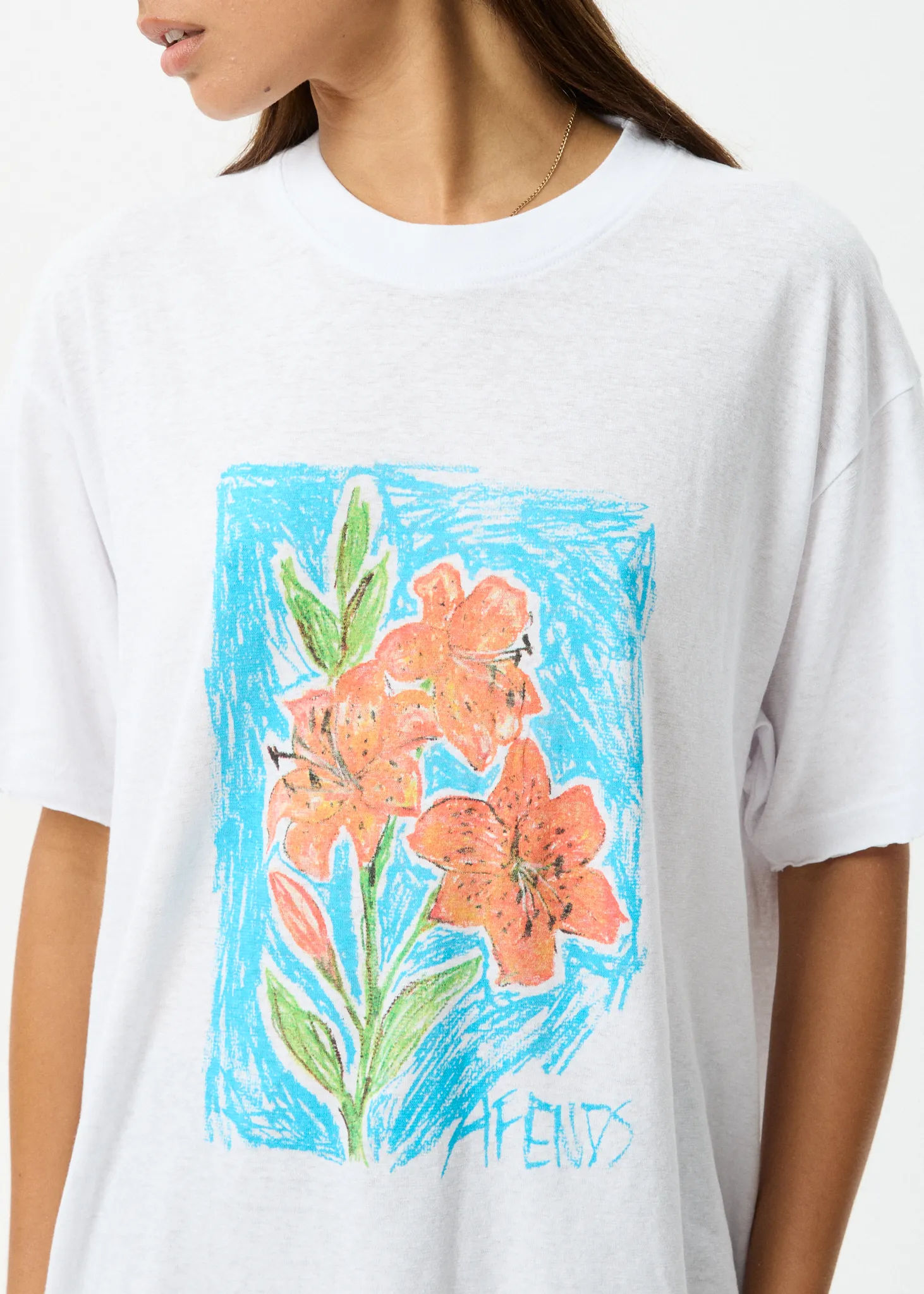 AFENDS Womens Still Life - Oversized Tee - White