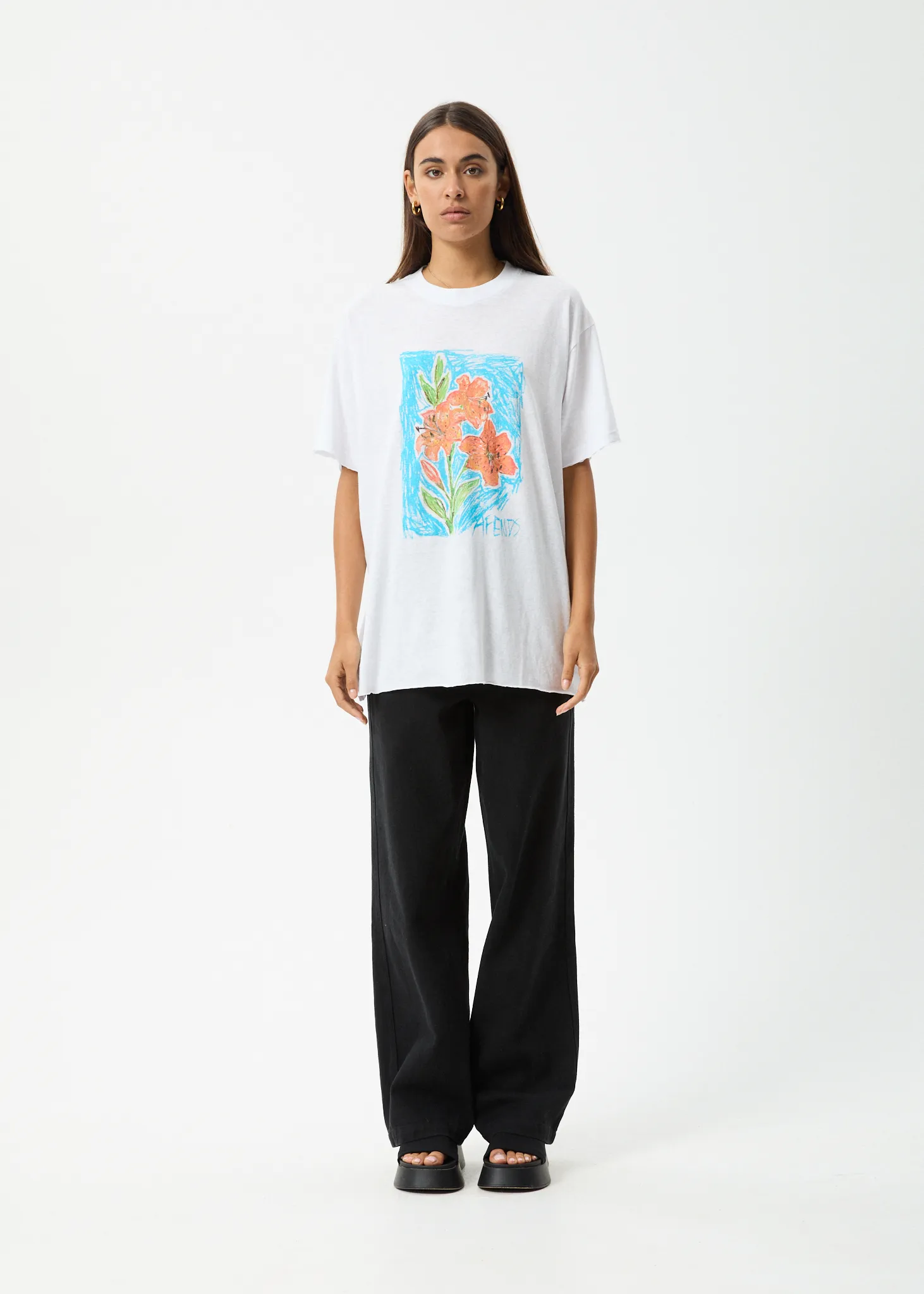 AFENDS Womens Still Life - Oversized Tee - White