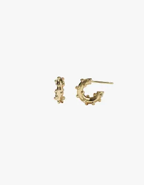 Anemone Hoop Earrings Small - Gold