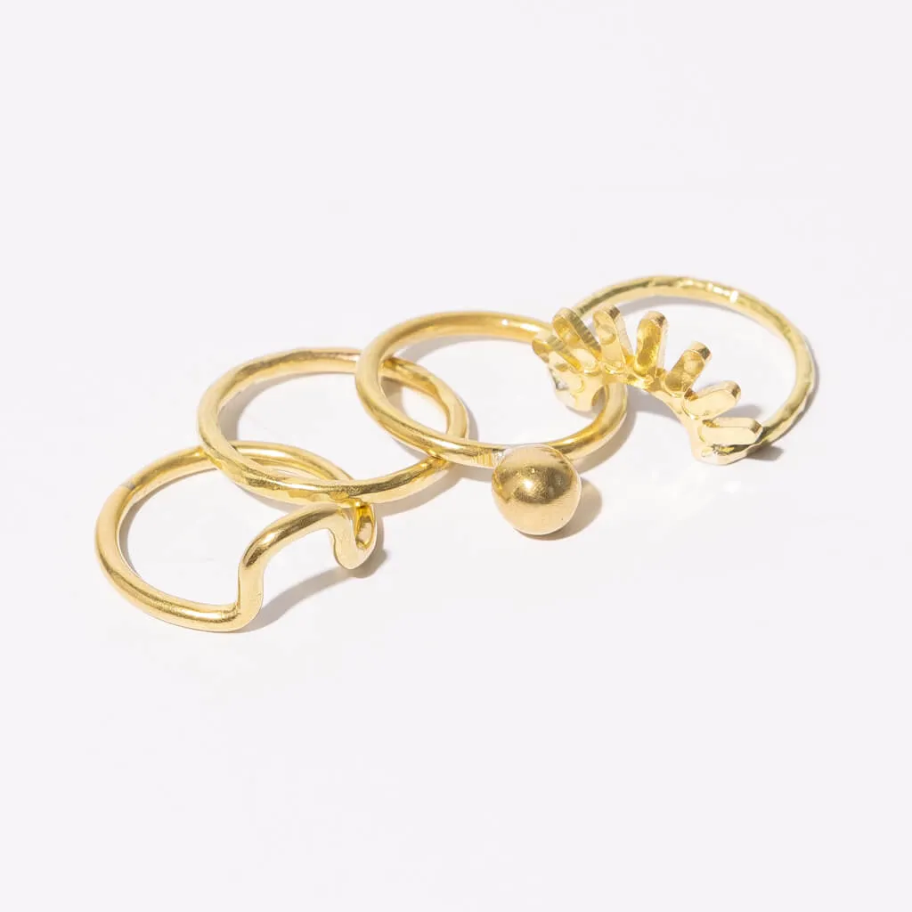 Arch Stacking Ring - Hammered Brass