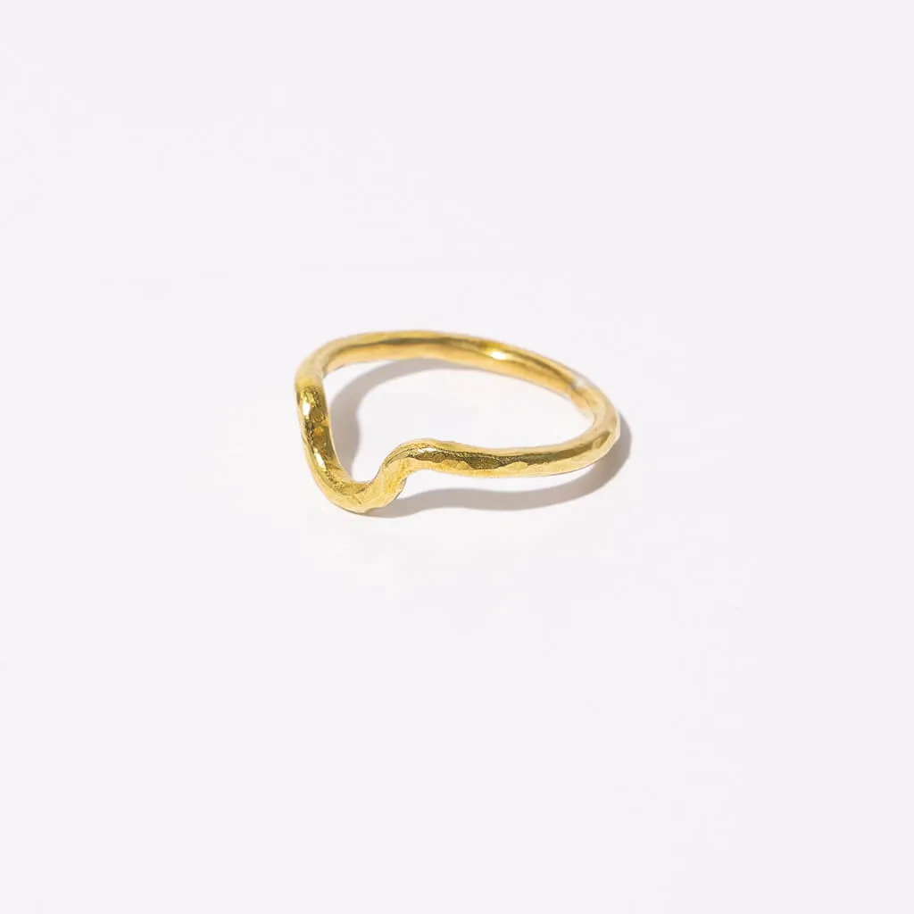 Arch Stacking Ring - Hammered Brass