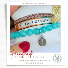 BE THE LIGHT Sunrise Splash Stack | Skinny Leather Set | 3 pieces | Bracelets | Womens