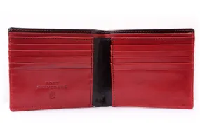 Black & Red 10 Card Boxcalf Leather Wallet