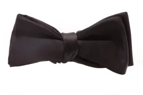 Black Batwing Silk Satin Bow Tie