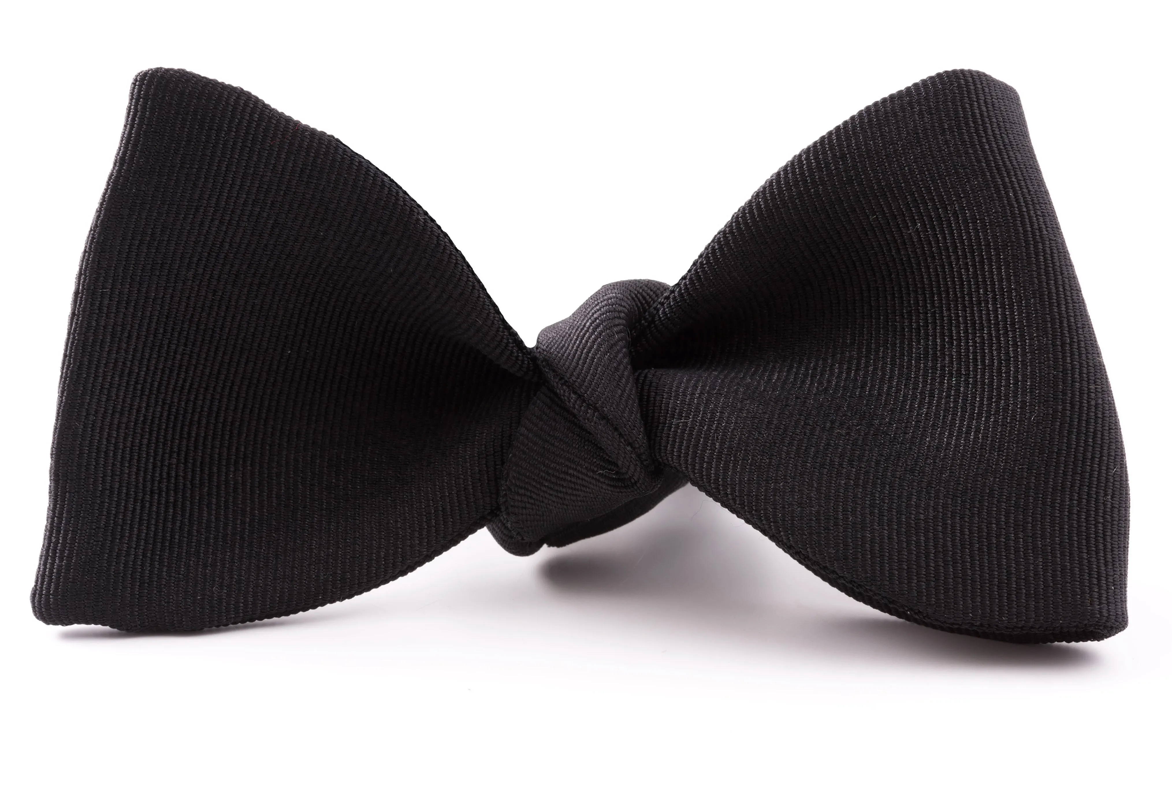 Black Single End Silk Faille Grosgrain Bow Tie