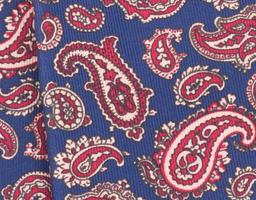 Blue Paisley Madder Silk Tie