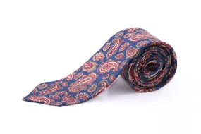 Blue Paisley Madder Silk Tie