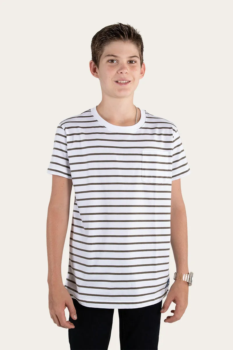 Budd Kids Classic Fit T-Shirt - Military Green Stripe