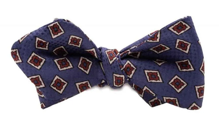 Butcher Blue Jacquard Woven Bow Tie