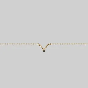 CUPID. Black Spinel Chevron Collar - Gold