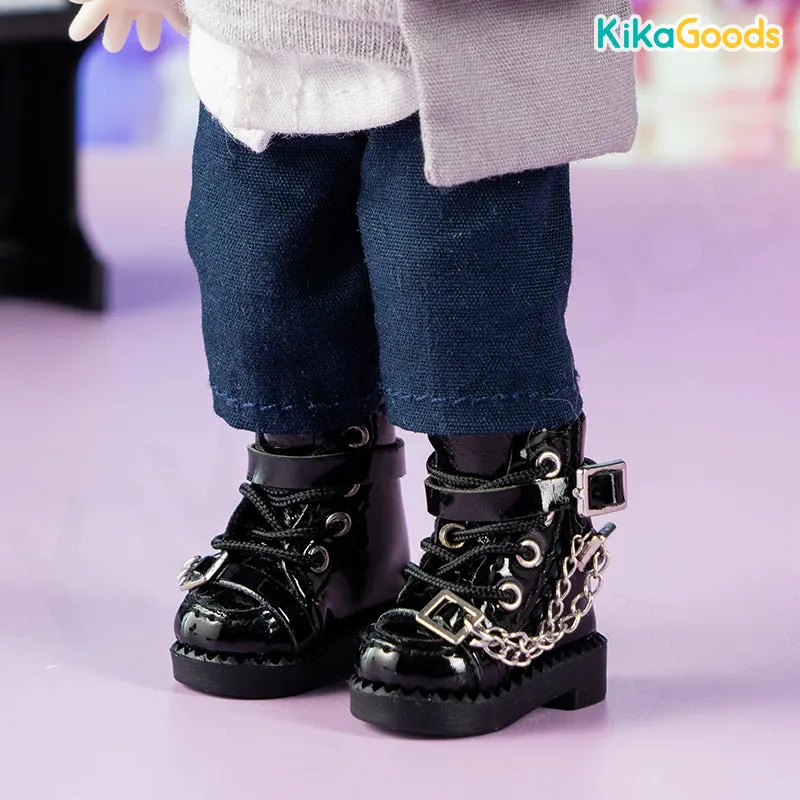 Double Chain Boots 1/12 BJD Figure Shoes Accessories