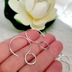 Earring Hooks Premium Quality Sterling Silver Large Loop For Resin Earrings | SS-024EH | Earring Supply