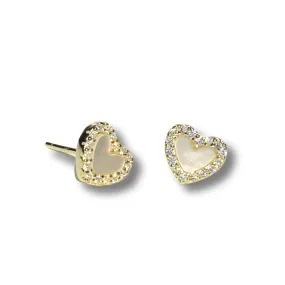 Gemstone Heart Pave Sparkle Studs