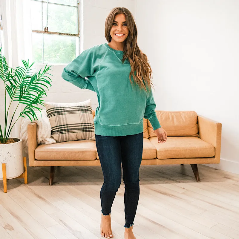 Girlfriend Crewneck Sweatshirt - Dark Green