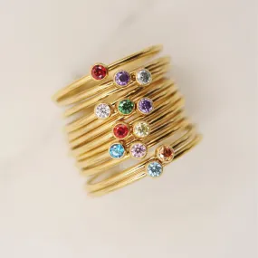 Gold Birthstone Stacking Ring