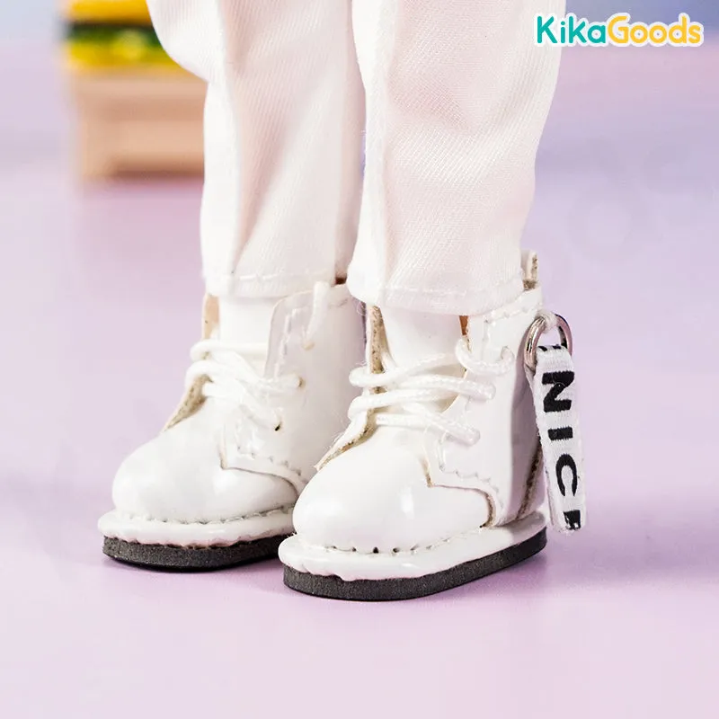 High-Top Boots with Tag 1/12 BJD Figure Shoes Accessories