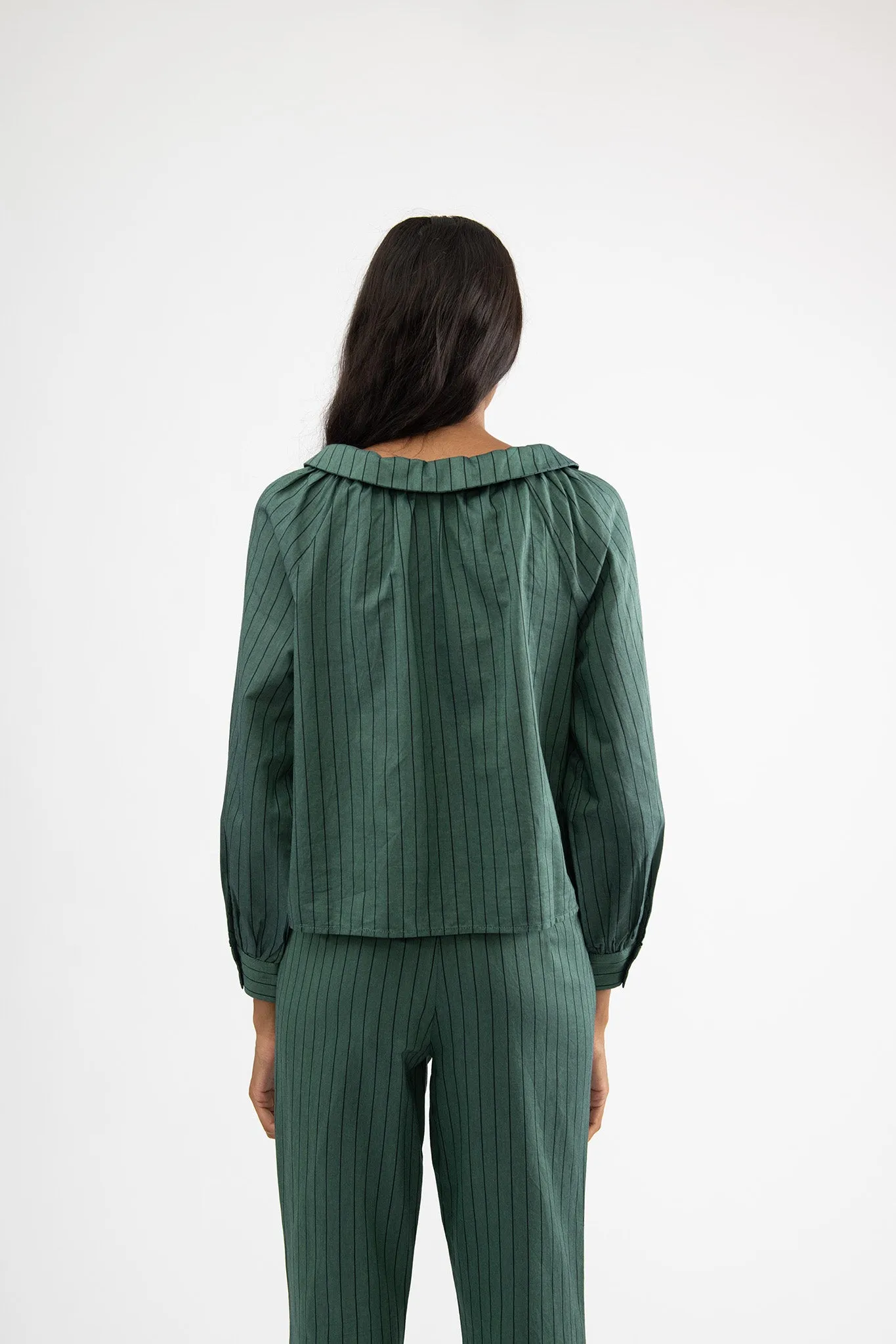 Josie Top in Green Stripe