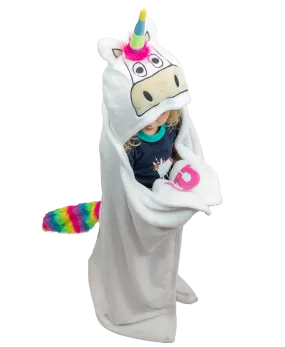 Kids Unicorn Critter Hooded Blanket by Lazy One