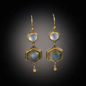 Labradorite and Moonstone Earrings