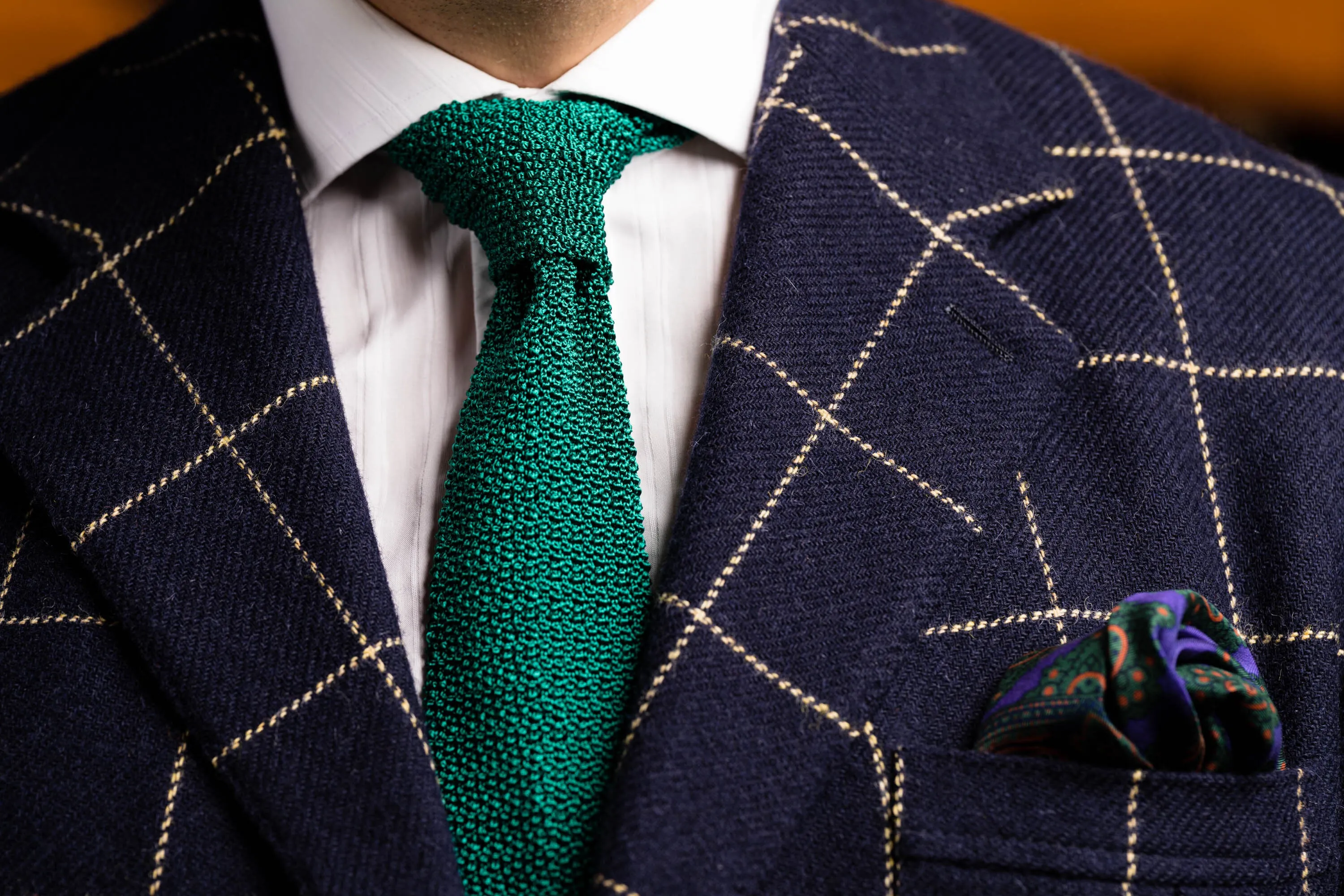 Malachite Green Silk Knit Tie