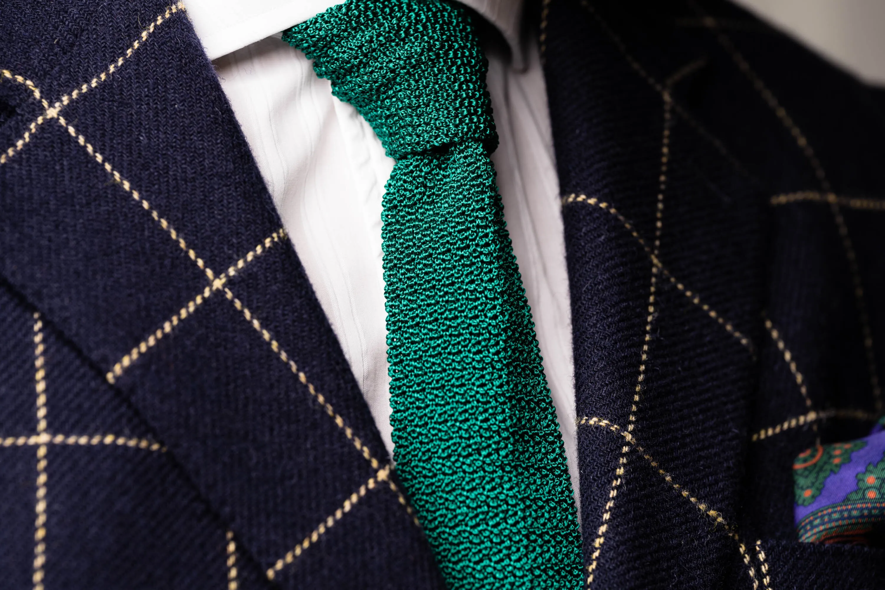 Malachite Green Silk Knit Tie