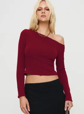 Malian Long Sleeve Top Burgundy