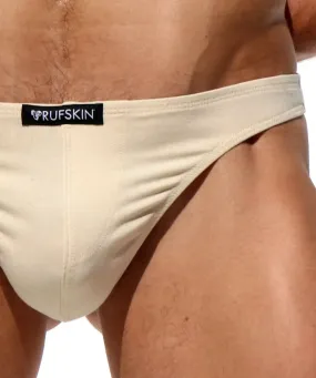 Medium RUFSKIN Thong Robert Stretchy Cotton Faix Fly Thongs Cream 77