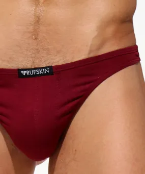 Medium RUFSKIN Thongs Robert Stretchy Cotton Faix Fly Thong Red Wine 77