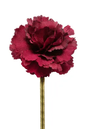 Mini Burgundy Carnation Silk Boutonnière Flower