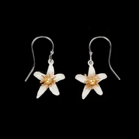 Orange Blossom Earrings - Petite Flower Wire