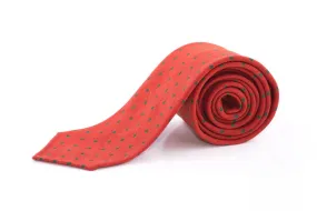 Orange Polka Dot Wool Challis Tie