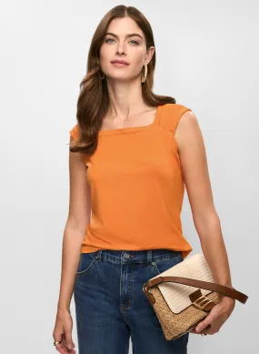 Pleated Cap Sleeve Top