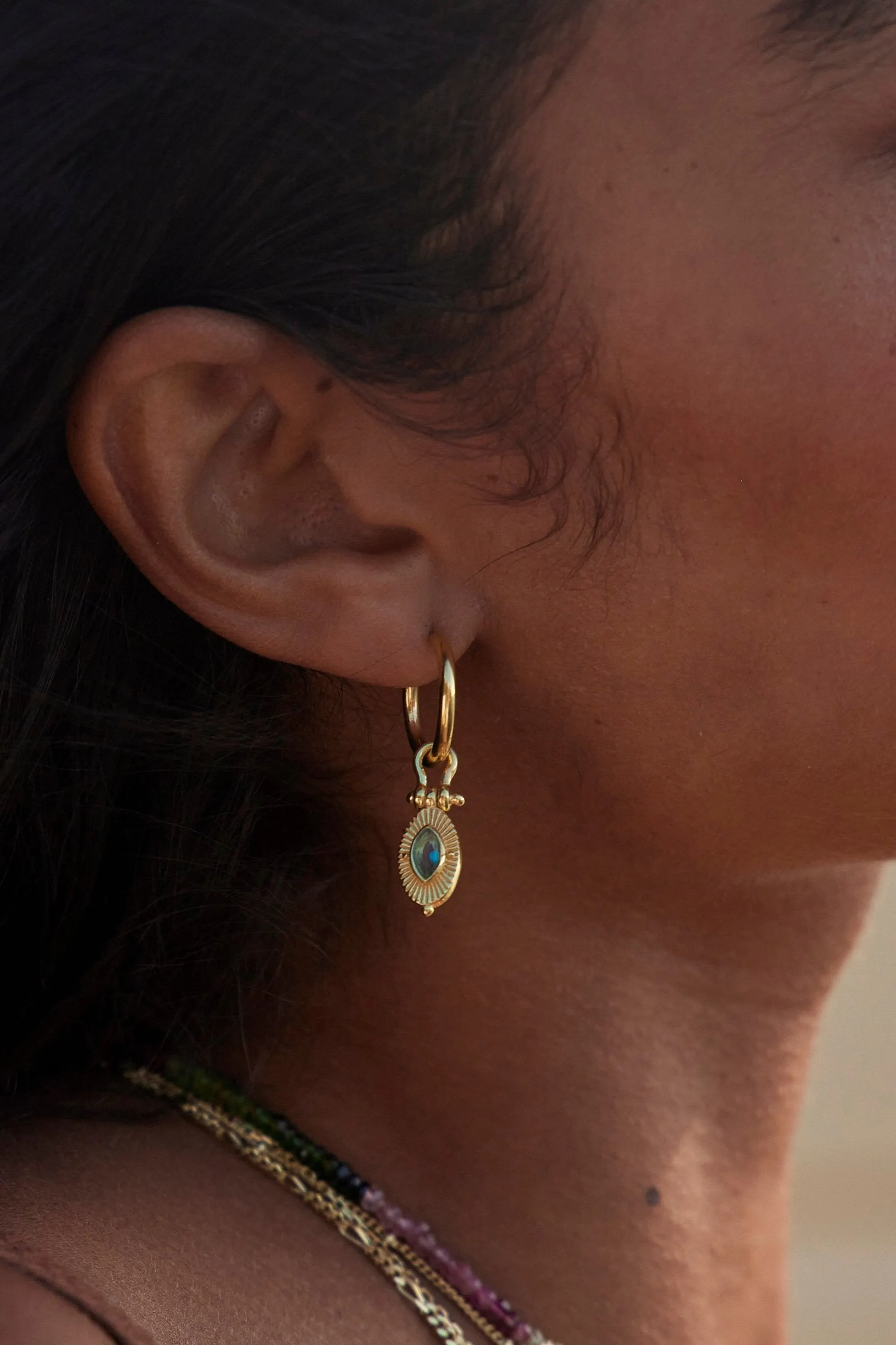 Radiance Moonstone Gold Hoops