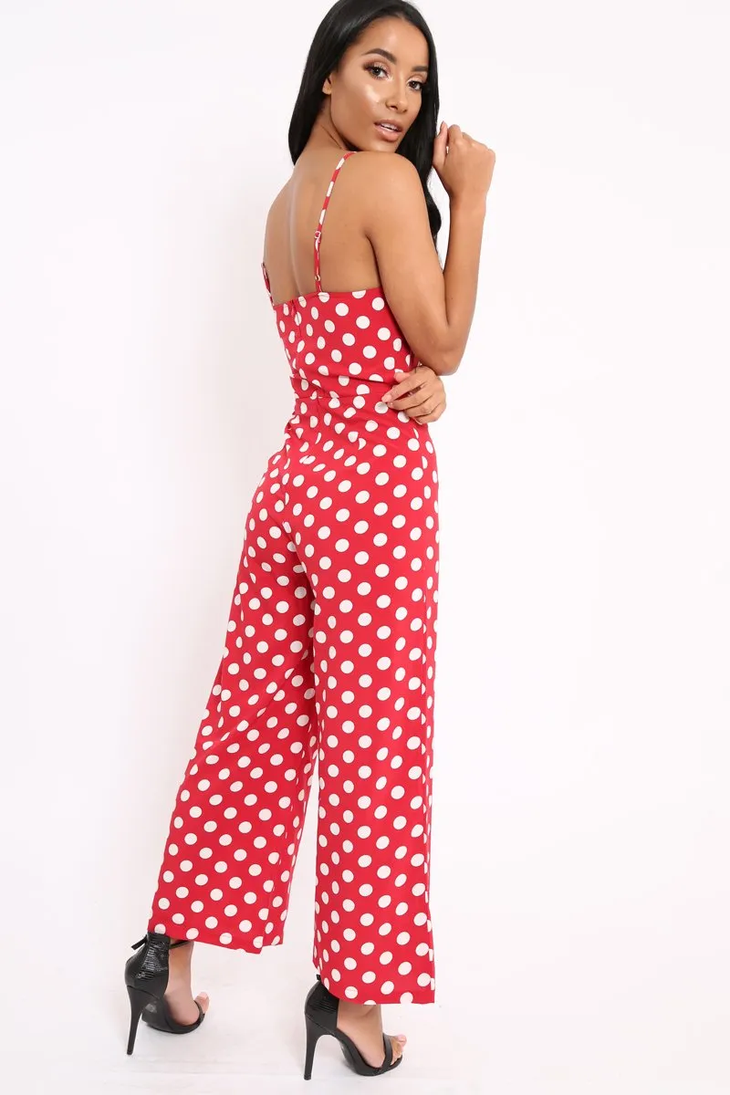 Red Polka Dot Jumpsuit - Witney