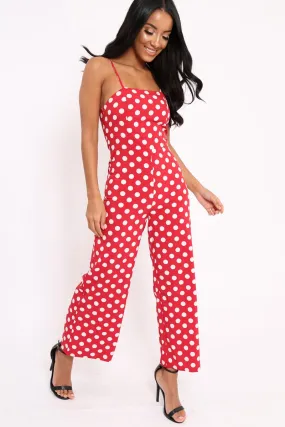 Red Polka Dot Jumpsuit - Witney