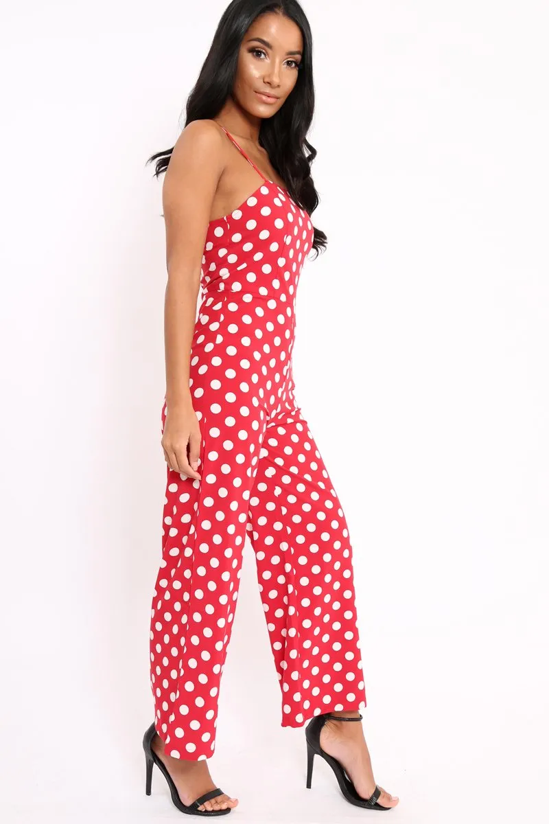 Red Polka Dot Jumpsuit - Witney