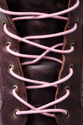 Round Pink Waxed Cotton Bootlaces