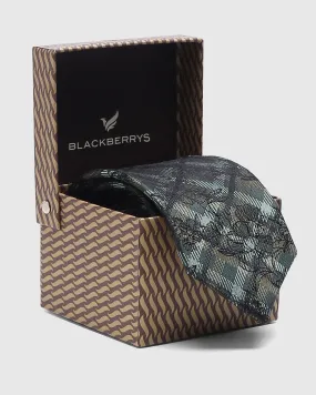 Silk Dark Green Printed Tie - Saver