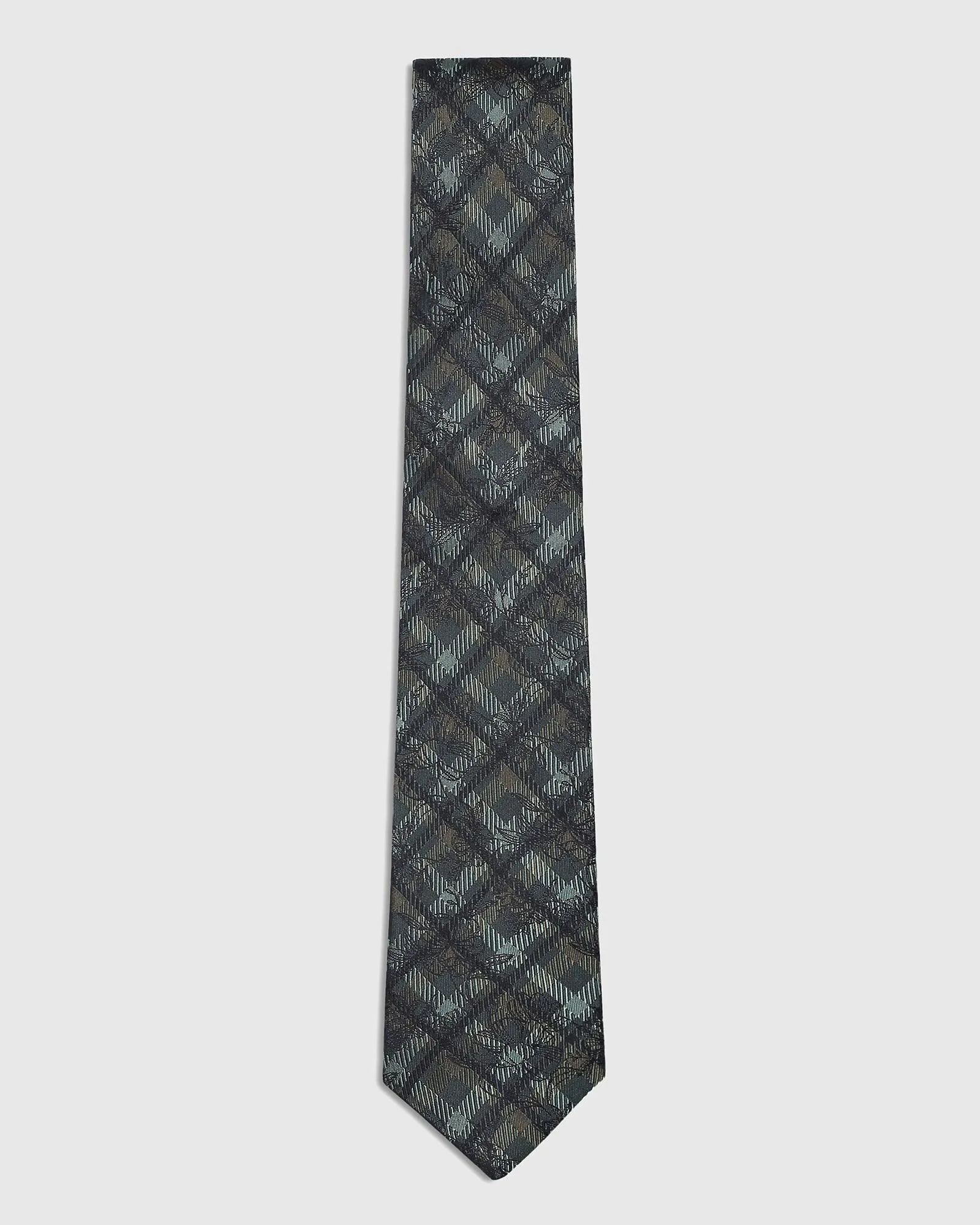 Silk Dark Green Printed Tie - Saver