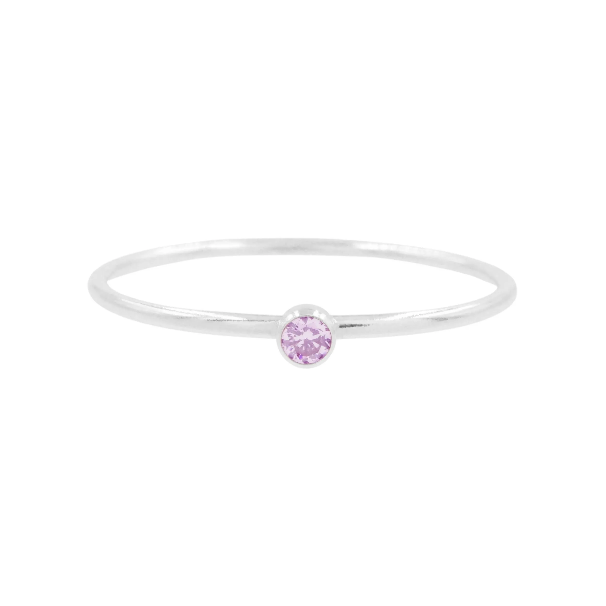 Silver Birthstone Stacking Ring