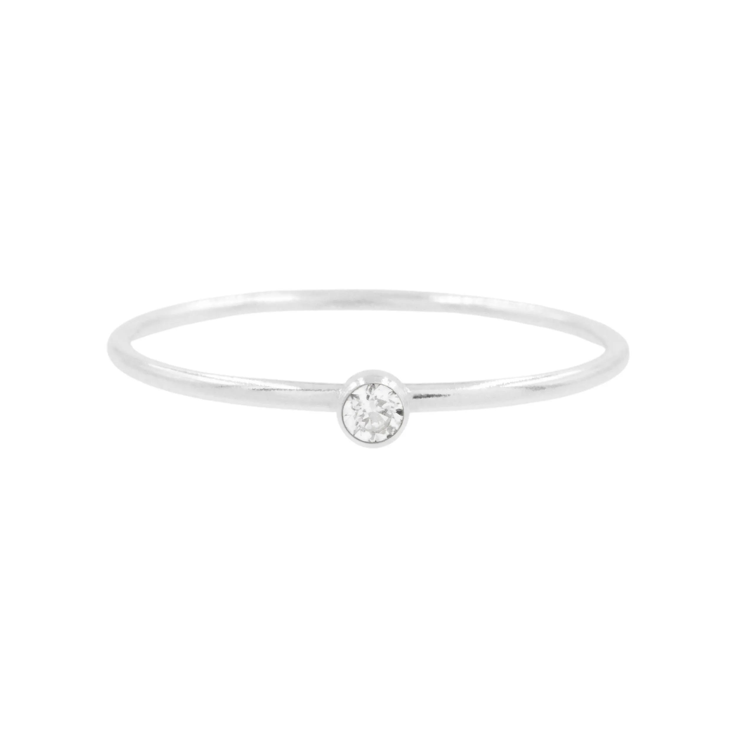 Silver Birthstone Stacking Ring