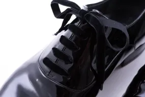 Slim Black Velvet Evening Shoelaces