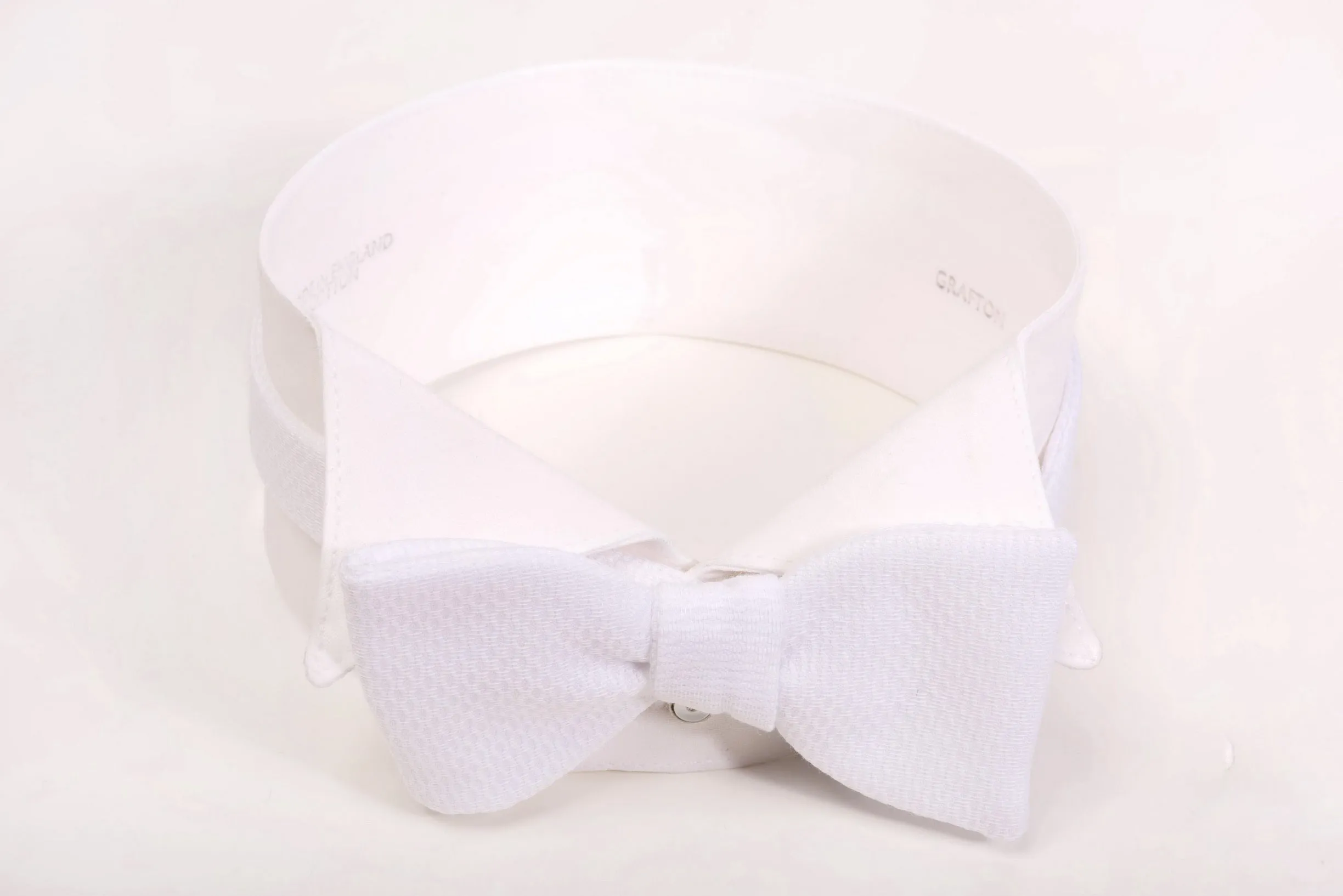 Small White Single-End Marcella Pique Bow Tie