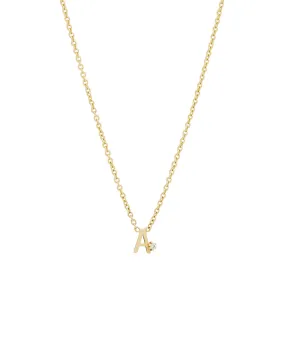 Solid Gold Initial Necklace