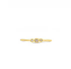 Three Diamond Bezel Ring