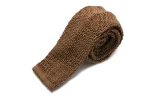 Tobacco Brown Silk Knit Tie